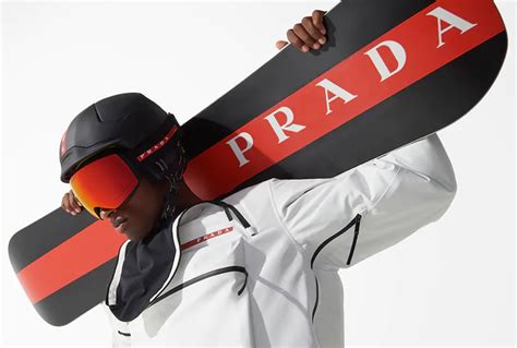 snowboarder with prada board|prada ski wear.